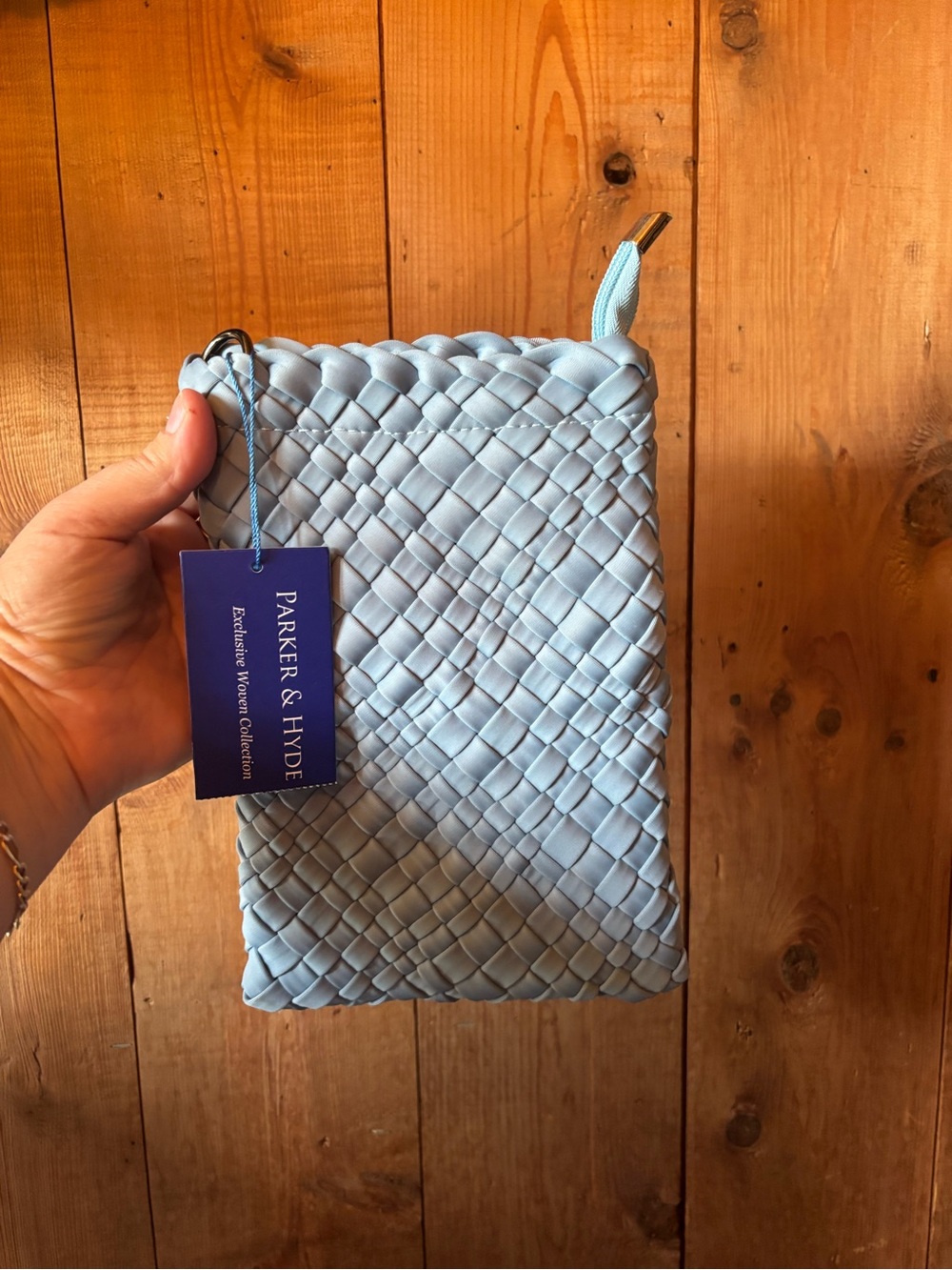 NWT / Parker & Hyde / Light Blue Woven Bag